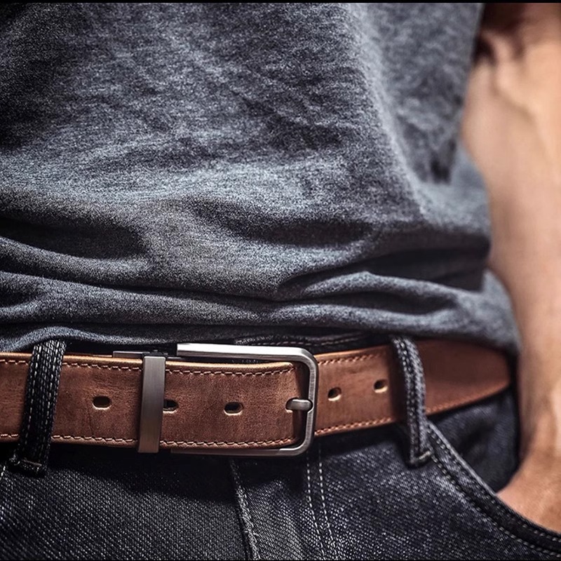头层牛皮男皮带复古牛皮腰带能够