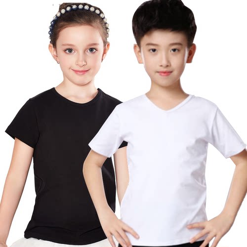 男童黑色圆领纯棉广告衫校服