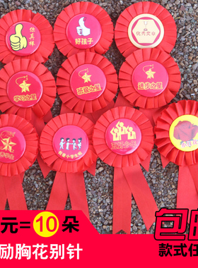 小红花胸花别针小学生幼儿园开学礼物大花朵学校教师奖励勋章礼品