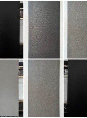 商场超市深灰色麻面防滑地砖门店卫生间600x1200黑色风沙纹通体砖