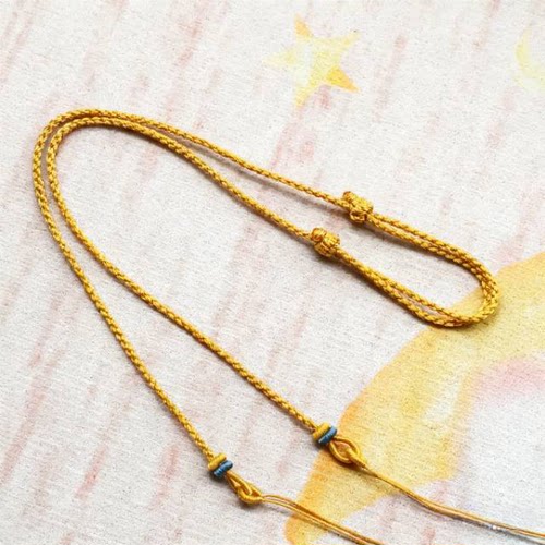 全手工编绳双耳双挂可调节双孔黄金如意锦鲤锁项链吊坠挂绳百搭款