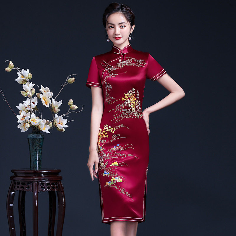 喜妈妈喜婆婆婚宴装旗袍礼服