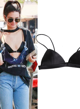 性感黑色裹胸内衣女夏美背抹胸文胸超薄款无钢圈bra吊带背心打底