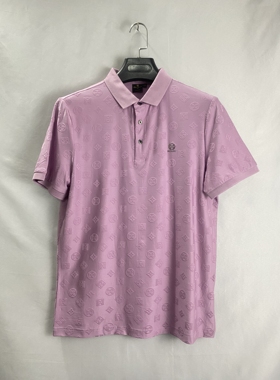 48码全新玛lu粉紫色满版logo短袖Polo，高端定制面料，做工精致