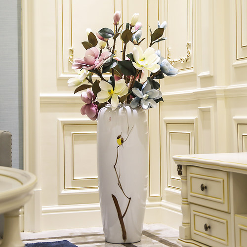 新中式玄关落地大花瓶摆件客厅花插轻奢高档景德镇陶瓷家居装饰品