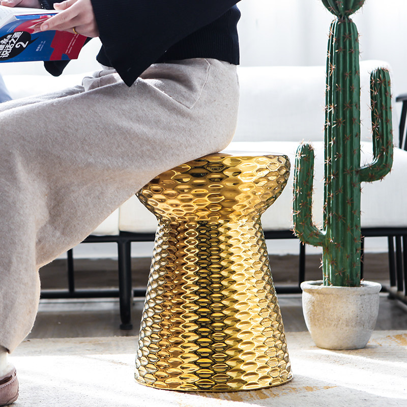 景德镇蘑菇云金银陶瓷凳换鞋梳妆凳化妆凳客厅书房落地装饰凳摆件|ruв категории Домашний быт, украшения - от Buy2taobao.com для оказания профессиональной услуги покупки агента Taobao