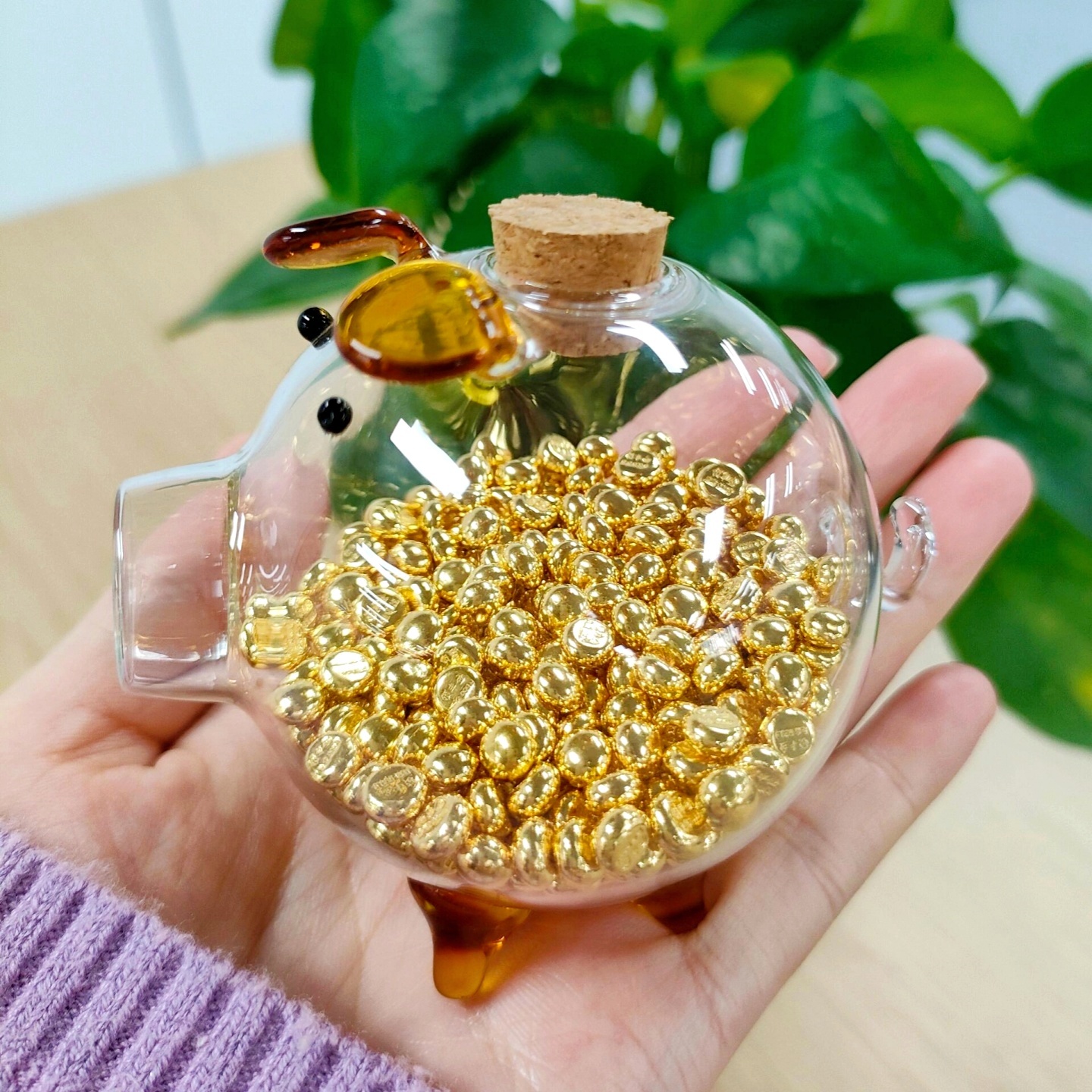 装黄金豆豆子的收纳攒金玻璃瓶子精致密封存罐子带盖空瓶小迷你