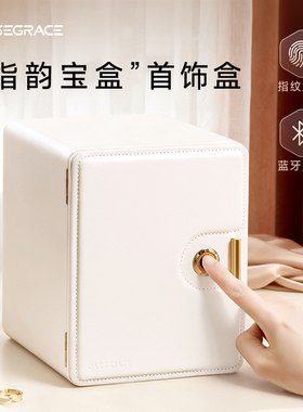 卡瑟格桌面化妆品钥匙证件首饰收纳盒箱高档轻奢精致带指纹密码锁