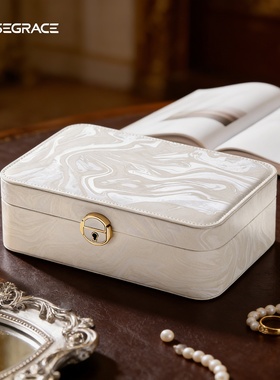 卡瑟格2025年新款黄金珠宝首饰盒高档精致耳环项链收纳盒生日礼物