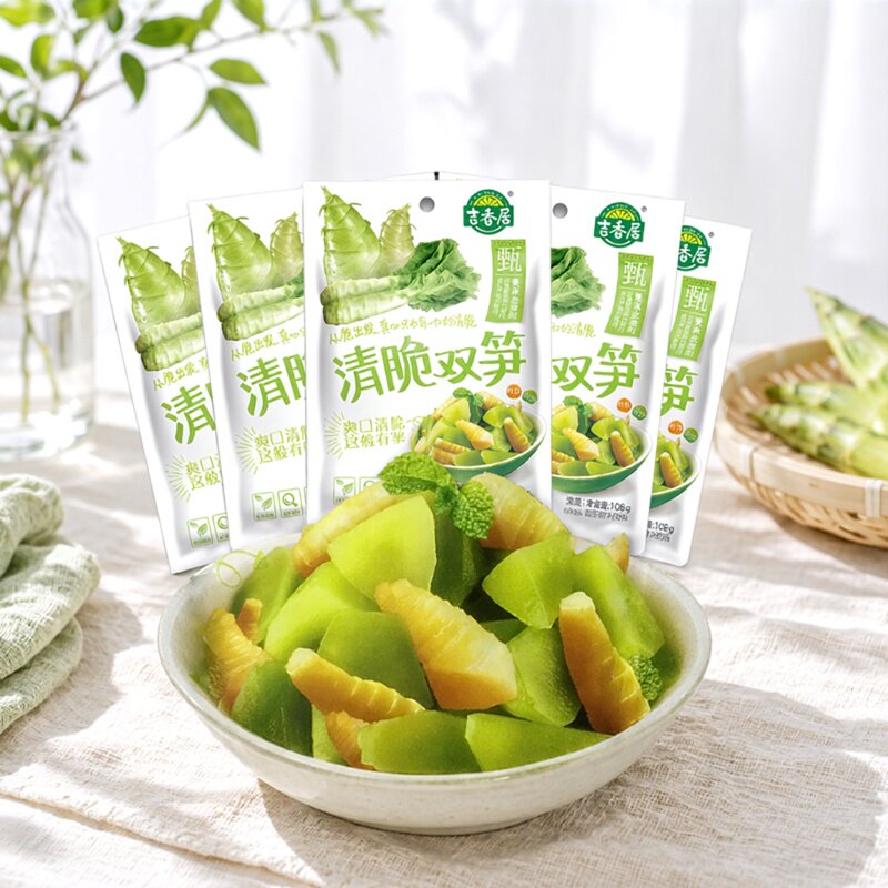 吉香居清脆双笋脆笋片小包装竹笋零食莴笋原味脆笋下饭菜泡菜