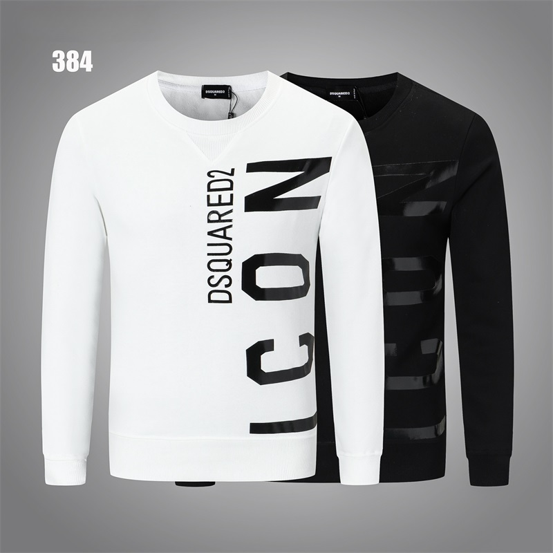新款美式高街潮牌卫衣男DSQ2字母ICON印花秋冬圆领长袖休闲打底衫