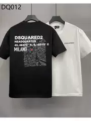 European Station 2025 Summer New D2 Trendy Brand Loose DSQ2 Baroque Digital Printed Men's Round Neck Short sleeved T-shirt
