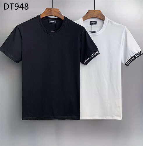 潮牌夏季D2短袖T恤男美式DSQ2简约字母印花时尚潮流修身青年半袖