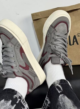 小众男鞋美式复古男款板鞋潮流百搭厚底德训鞋青年时尚透气休闲鞋