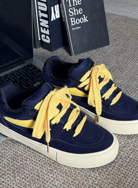 冬季男鞋小众高颜值男士加绒板鞋厚底百搭加棉保暖休闲鞋潮流棉鞋