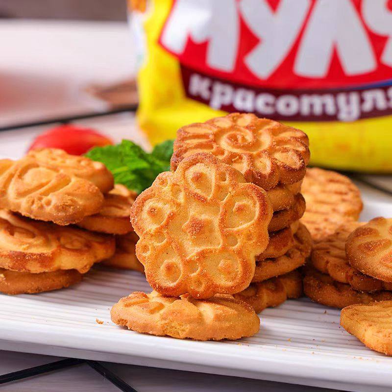 进口俄罗斯饼干动物酥脆早餐饼干莫斯小鸟忆童年酥脆饼干250g零食