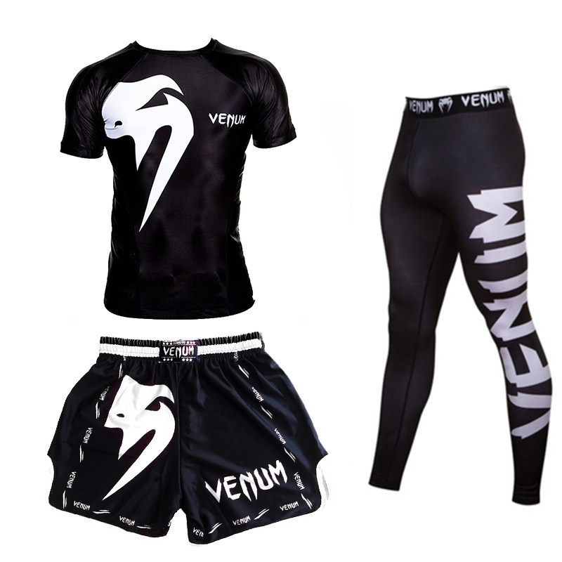 拳击武术健身训练服三件套