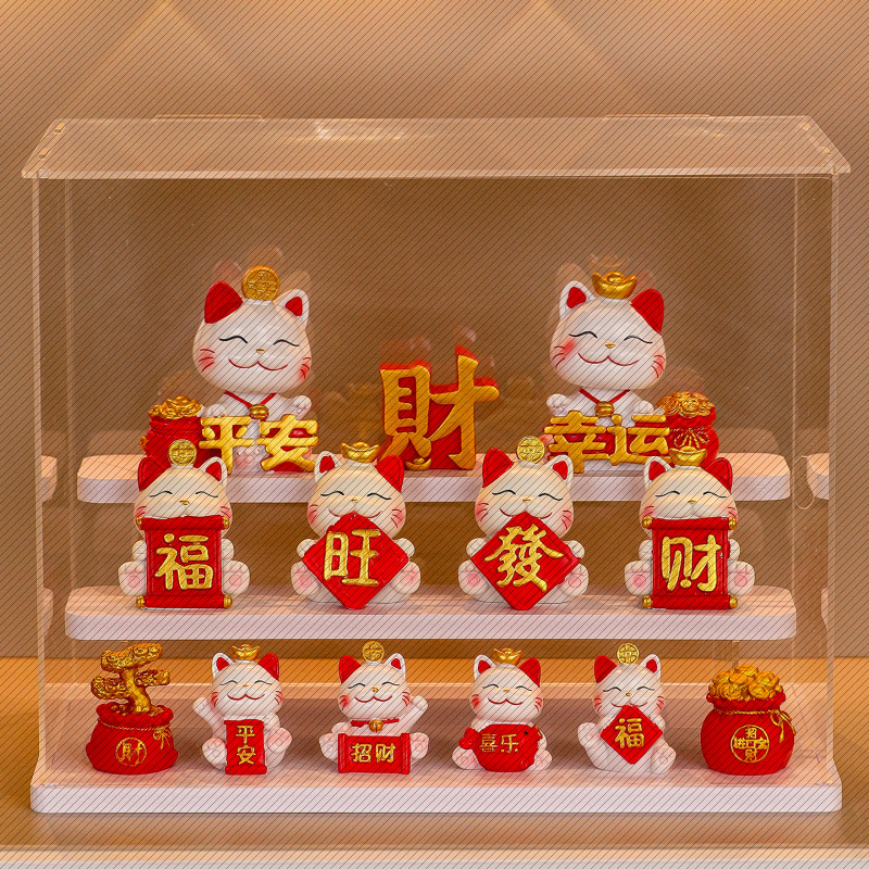 招财猫摆件新年伴手礼树脂公仔乔