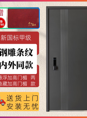 新品甲级门现代简约入户门锌合金无门楣防盗门单元楼门小区进户门