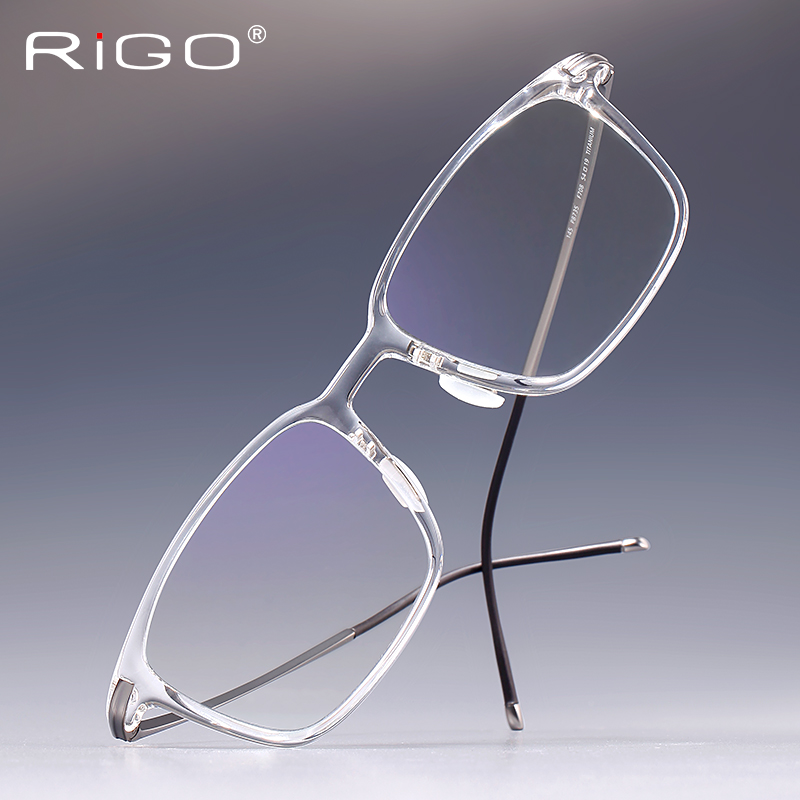 全框眼镜框男超轻 近视眼镜商务 纯钛大脸方框休闲透明眼镜架大框
