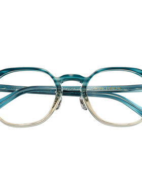时尚渐进蓝色眼镜框男女板材绿色 波士顿潮款透明灰近视镜 配成品