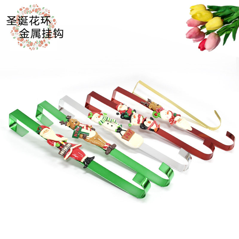 圣诞装饰品铁艺彩色圣诞老公公雪人挂钩花环麋鹿挂钩藤条墙挂门挂,节庆用品/礼品,圣诞装饰品,淘宝优惠券,粉丝福利购,淘宝优惠卷
