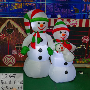 圣诞装饰用品吹气雪人造型摆件橱窗商场场景布置鼓风圣诞雪人摆饰