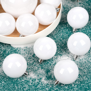 网红吊顶天花板吊球圣诞装 15cm球 饰球白色球挂饰橱窗布置电镀球6