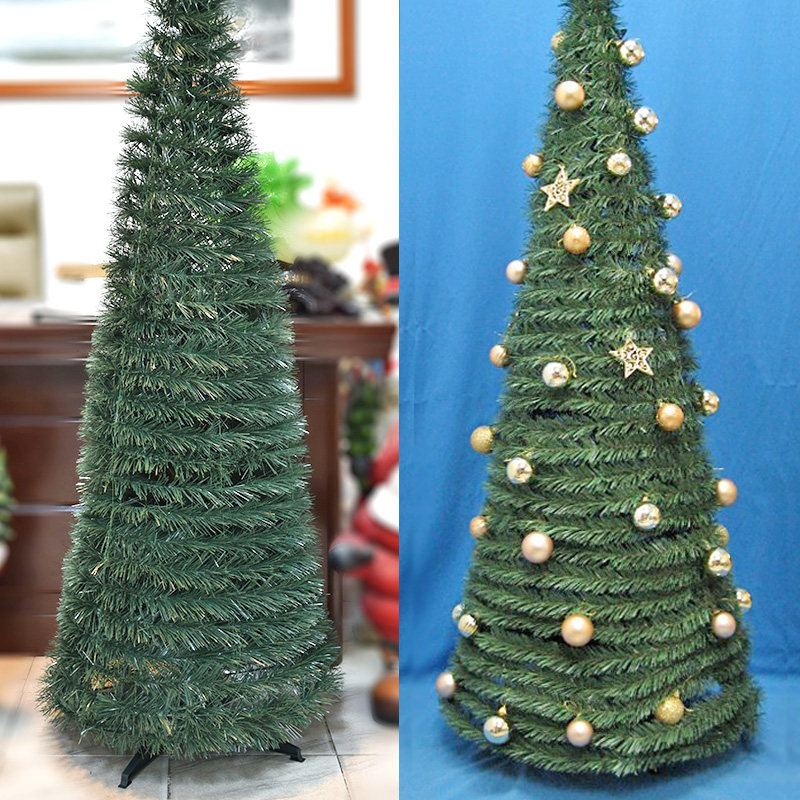 圣诞装饰90-180cm简易螺旋圣诞树家居摆设商场橱窗场景布置圣诞树