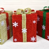 Рождественские украшения, открытая коробка, снеговик, лось, подарочная коробка с огнями, музыкальное окно, макет сцены, рождественская елка, украшения на голову