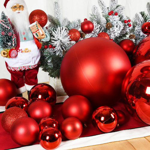 场景布置装饰品节庆挂件红色吊球