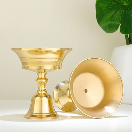 酥油灯灯座酥油灯座 纯铜家用酥油灯底座 蜡烛长明灯烛台