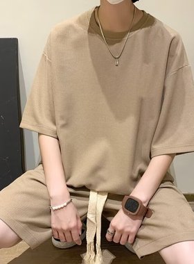 2023 夏季新款 港风光影墙大码短袖T恤裤子套装M-5X HQ23189-P65