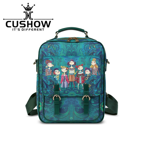 卡秀原创印花休闲轻大容量双肩包