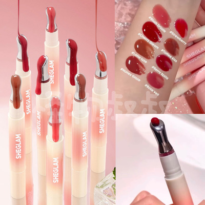 流心唇釉！新品sheglam lip combo丰盈滋润唇釉唇蜜焦糖太妃保湿