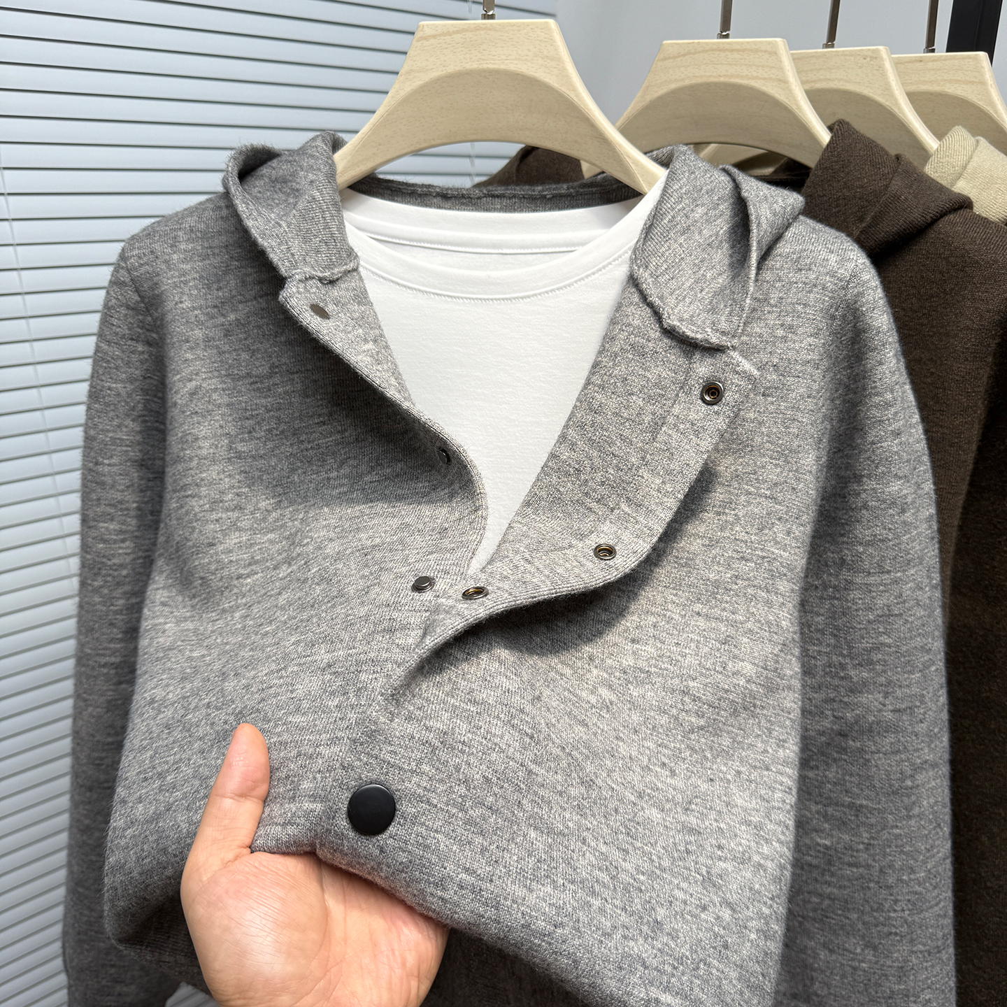 连帽开衫男针织毛衣外套休闲秋季