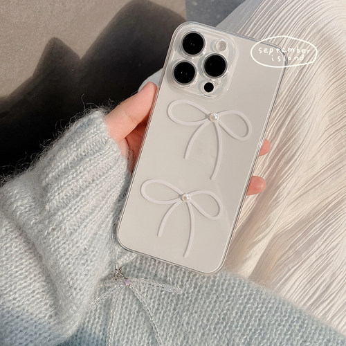 苹果透明软壳全包蝴蝶结手机壳