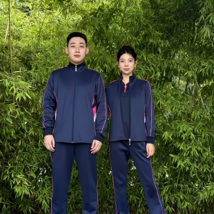 中国红安体育秋冬男女套装广场舞健身操团体运动服情侣新款三件套