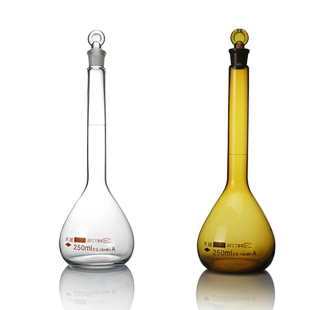 天玻容量瓶 A级可检 细颈梨形瓶5 10 25 50 100 200 250 500 1000ml定量瓶棕色玻璃容量瓶