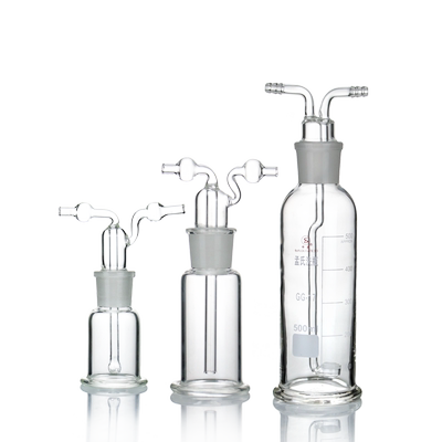 玻璃孟氏洗瓶加厚多孔气体洗瓶50/100/250/500/1000/2500ml洗气瓶 玻板过滤 特式直管气体洗瓶