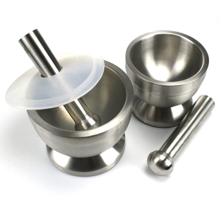 实验室不锈钢研钵不锈钢捣碎器家用研磨手动石臼擂钵晶体粉末试剂陶瓷研钵玻璃研磨碗