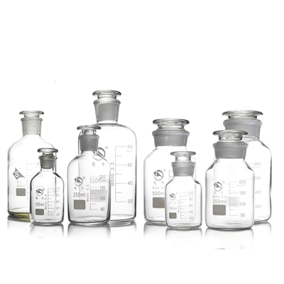 蜀牛广口试剂瓶60/125/250/500/1000/2500ml高硼硅带刻度细口药剂瓶玻璃小口试剂瓶