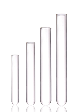 悦成平口玻璃试管圆底耐高温