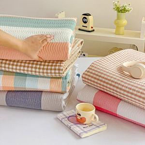 一面纯棉一面绒床盖全棉双面可用榻榻米牛奶宝宝绒床单三件套四季