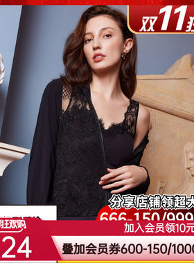 【秋冬新品】LACLOVER兰卡文清透蕾丝长袖开衫透视外套LC81SD2