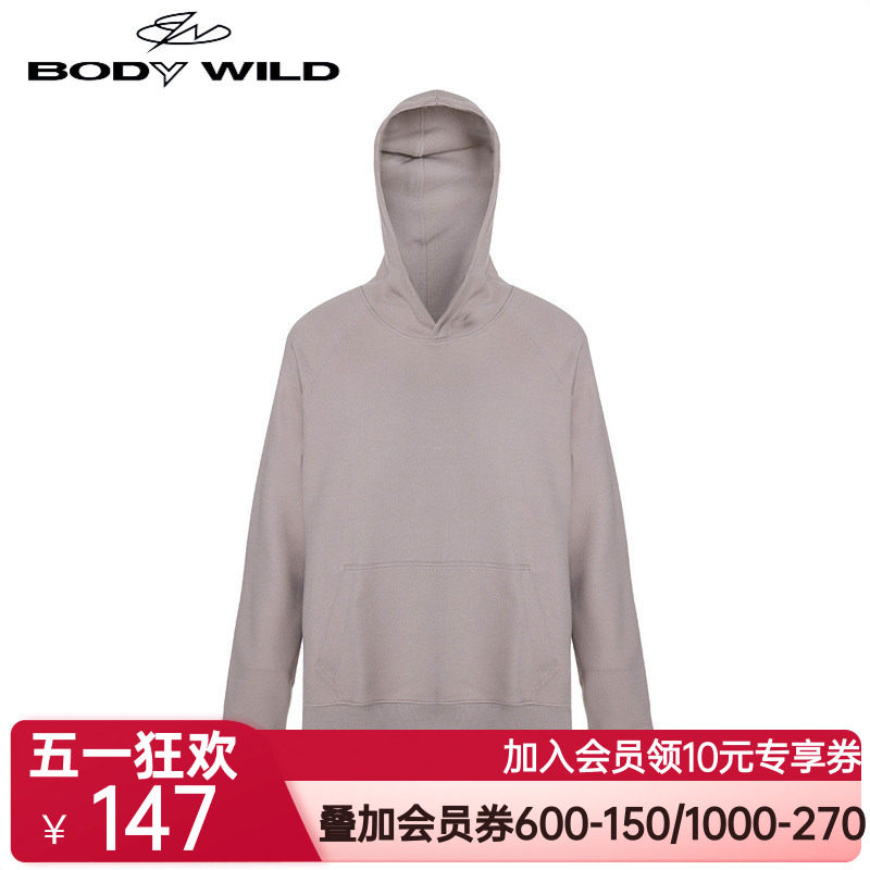 BODY WILD基础家居带帽长袖卫衣ZBN41UK2A