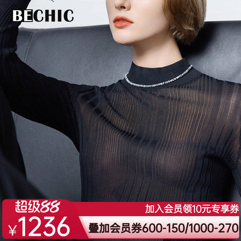 【24秋冬新品】BeChic映像2小高领长袖针织打底保暖内搭BC72CJ1