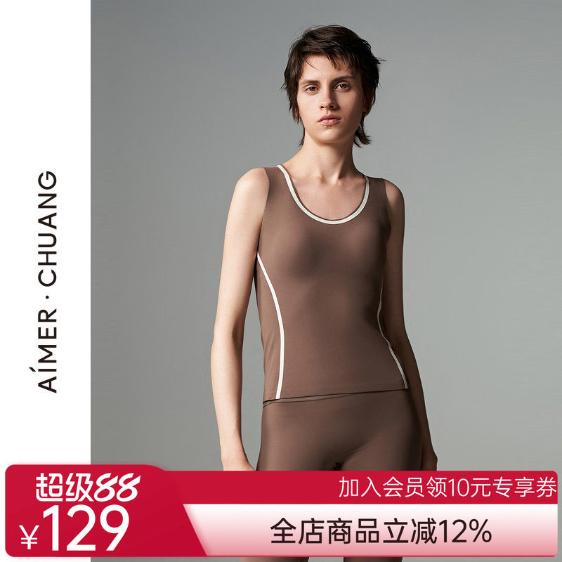 爱慕甄选·CHUANG保暖女士红品圆领带杯打底背心CA721031