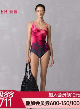 爱慕25SS花颜泳装女士海边沙滩温泉性感连体泳衣AM68A901