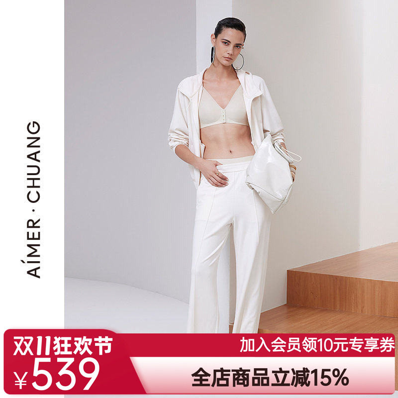 爱慕·CHUANG原典2睡衣女条绒直筒休闲可外穿家居长裤CA472031